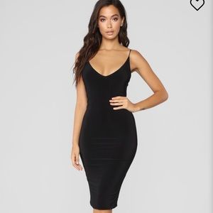 Silky bodycon Black dress